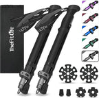 TheFitLife Collapsible Trekking Poles for Hiking – Lightweight Folding Walking Sticks for Men and Women with Extra-Long Foam Handle and Metal Flip Lock