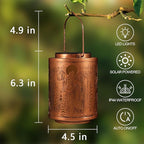 Solar Lanterns Garden Decor Birthday Gifts for Women Mon Grandma Metal Hanging Solar Lights Waterproof Outdoor Decoration for Outside LED Lanterns for Yard Patio Lawn Pathway(Wolf)