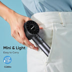 AMACOOL Portable Handheld Turbo Fan, 17Hrs Runtime, 4 Speeds Wind, Cool Metal Body, Rechargeable Battery Personal Fan, Mini Pocket Fans for Girl Woman Man Travel Makeup Camping Outdoor-Black Grey