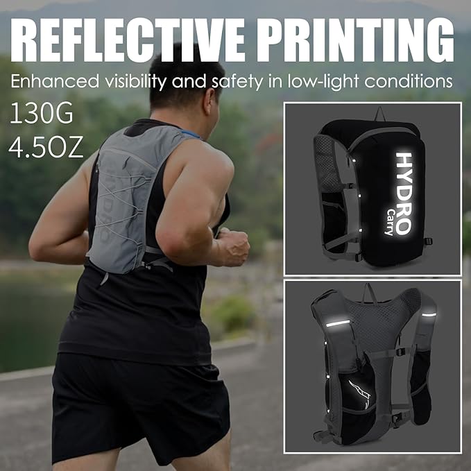 Lightweight Running Vest for Women and Men Hydration Backpack Pack with 1.5L Water Bladder Bag for Hiking Trail Running Gear Cycling Marathon
