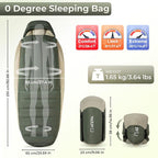 ATEPA Down Sleeping Bag, 700FP Mummy Cold Weather Ultralight 3 Season Compact Packable Waterproof Sleeping Bag with Stuff Sack for Backpacking Camping Hiking Traveling