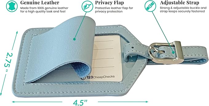 Personalized Monogrammed Chambray Leather RFID Passport Wallet and Luggage Tag