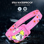 LHKNL Headlamp Flashlight, High Lumen Bright LED Rechargeable Headlight with White Red Light, 2-Pack Waterproof Motion Sensor Head Lamp, 8 Mode for Camping Running Hiking Fishing Gear- Pink