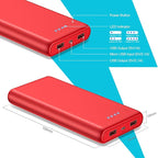 Portable Charger Power Bank 26800mah,Ultra-High Capacity Safer External Cell Phone Battery Pack,2 USB Output High Speed Charging Power bank Compatible with iPhone 16 15 14 13 12 Samsung Android LG-Red