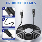 USB C for Smart Watch Charger Cable 2 Pin Cord,Replacement Charger for Smart Watch, Fitness Tracker, Charger Contact pin spacing Compatible 4mm (2)