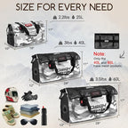 Waterproof Duffel Bag - Motorcycle Dry Bag Tail Bag with Large Storage Space, Waterproof Luggage Duffle Bags with Outer Mesh Zipper Pocket for Camping, Kayaking, Fishing & Traveling