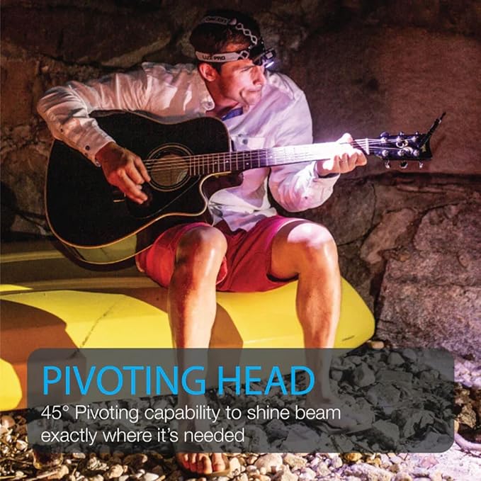 LUXPRO LP345V2 LED Headlamp - Bright 300 Lumen Head Lamp for Outdoors, Camping & Hiking - 6 Light Modes White, Green & Red Light - IPX4 Waterproof - Adjustable Headband - Batteries Included - 4 Pack