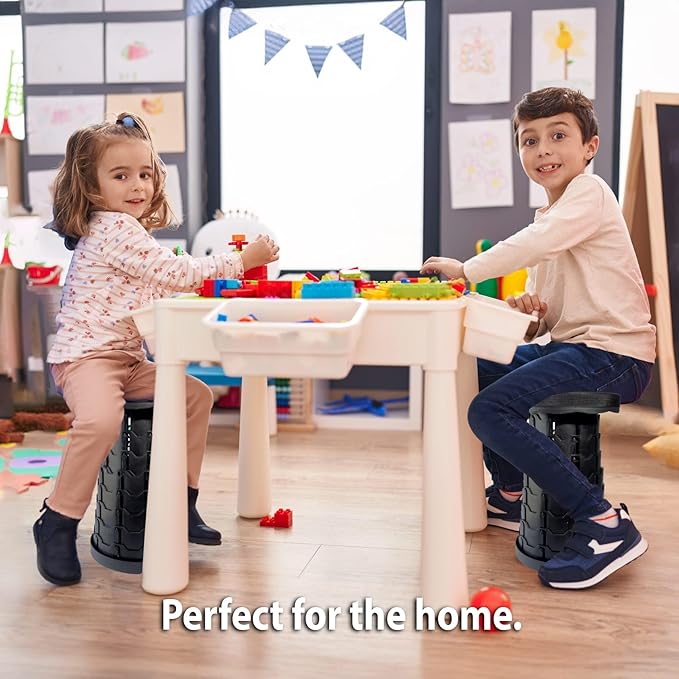 New Improved Quality Plastic Collapsible Stool - Durable, Foldable, Adjustable Collapsible Seat for Outdoors, Camping, Home - Strong, Safe, Compact Portable - Versatile Telescopic Stool, Easy to Use