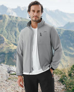 WULFUL Men's Softshell Jacket Waterproof Lightweight Insulated Windbreaker Fleece Lined Rain Shell Jacket for Hiking Travel