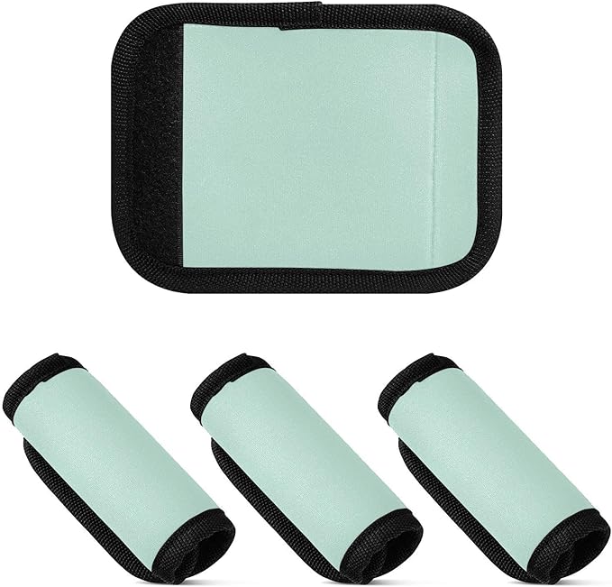 DOMIKING Light Green Luggage Handle Wrap Soft Luggage Identifiers for Suitcase Grip Tags for Travel Bag Luggage Suitcase Handle Covers Travel Accessories, 4 Pack