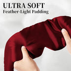 100% Mulberry Silk Sleep Mask, Large Eye Cover for Sleeping, Comfortable and Pressure-Free Sleeping Masks for Women Men, Completely Blackout (Wine Red)