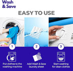 WASH & SAVE Laundry Detergent Sheets - 60 Loads / 30 Sheets | Plant-Based, Eco-Friendly, Hypoallergenic Liquidless Detergent | Perfect for Travel & Dorm - Lavender Meadow