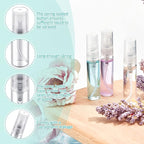 Zhehao 200 Pcs Mini Spray Bottles 5 ml Clear Glass Perfume Bottles Refillable Fine Mist Perfume Atomizer Portable Empty Sample Containers for Cleaning, Essential Oils, Travel (Clear Cap)