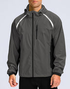 Men's Cycling Rain Jackets Waterproof Running Bike Windbreaker Lightweight Packable Hooded Jacket
