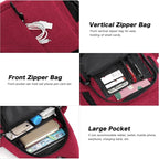 MOSISO Sling Backpack,Canvas Crossbody Hiking Daypack Bag with Anti-theft Pocket, Red