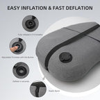 AIRSPIRIT Ultralight Camping Pillow Inflatable with Removable Washable Cover, Compact Travel Pillow for Neck Support, Hiking, Backpacking, Office, Airplane, Car & Beach - Adjustable Firmness (Black)