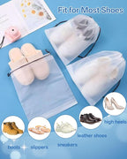 Teskyer 12 Pack Shoe Bags for Travel – Transparent, Waterproof, Portable Shoe Storage for Packing (15.7" x 11.8") – Travel Essentials for Men & Women