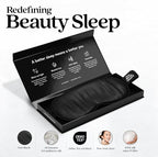 Pure Silk Sleep Mask [100% 6A Mulberry Silk, 22 Momme] Light Blocking Travel Essentials. Eye Masks for Sleeping. Black Oeko-Tex Blindfold. Eye Covers for Men & Women