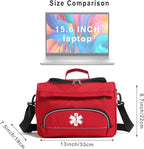 Empty Red First Responder Bag On Call Trauma Bag EMT First Aid Carrier for Paramedics and Emergency Medical Supplies Kit (Red)