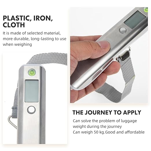 DOITOOL Digital Luggage Scale Portable Suitcase Scale Handheld Electronic 50kg Capacity with Tape Measure for Travel and Baggage Weighing