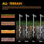 Zhengmy 36 Pcs Ground Anchors Screw in, 12 Inch Heavy Duty Tent Stakes with Trampoline Anchor Hook Ground Stakes for Camping Tent Canopies Ports Sheds Swing Sets Securing Animals (Silver)