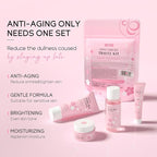Sakura Travel Skincare Set for Teenage Girls - Face Routine Set for Women,4 Piece Gentle Skin Cleaning & Care Travel Size Kit With Cleanser, Toner, sunscreen and Face Cream