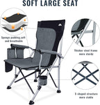 Ablazer 2 Pack Camping Chairs for Adults, Portable Hunting Chair Supports 350lbs, Oversized Heavy Duty Folding Chair for Camping Padded Seat Outdoor Lawn Folding Chair with Side Pockets