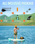BM Paddle Board Inflatable Stand Up Paddle Board, SUP Paddleboard for Adult, Premium Accessories | Non-Slip EVA Deck & Foam Handles, Camera Mount, Double Action Pump, 85L Travel Backpack