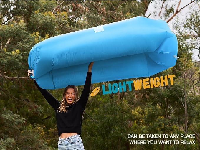 WEKAPO Inflatable Sun Lounger, Air Sofa, Hammock, Portable, Waterproof and Leak-Proof, Ideal for Backyard, Beach, Travel, Camping, Picnics and Music Festivals