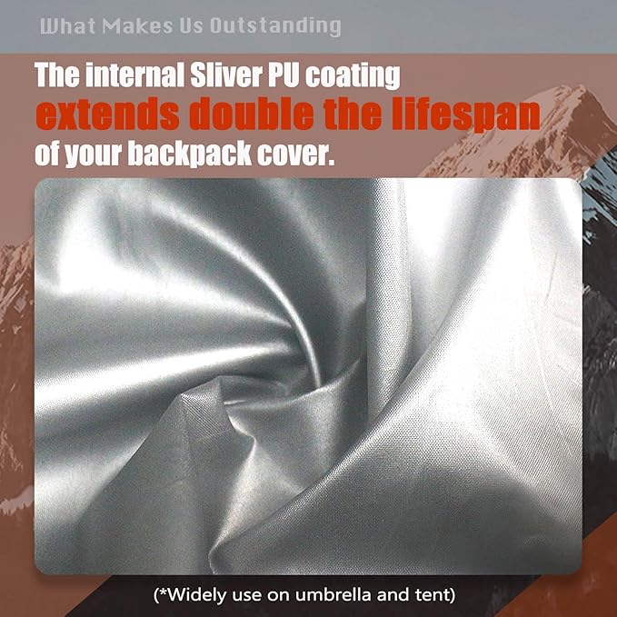 Frelaxy Waterproof Backpack Rain Cover, 10000mm Waterproof Level, Upgraded Ultra-Strong Multilayer Structure, Antislip Cross Buckle Strap, Ultralight Compact Portable, for Hiking, Camping, Traveling