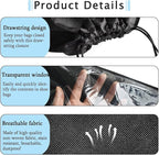 6 Pack Dust Bags for Purses and Handbags, Large Non-Woven Dustproof Drawstring Bags, Travel Shoe Bags, Purse Dust Bags for Storage with Transparent Slot - 19.6in X 23.6in, Black