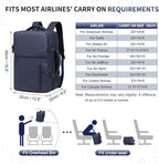 Lay Flat Carry on Travel Backpack, 30L Airline Approved, Fits 16" Laptop, USB-C & USB-A, Water Resistant, Gray