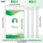 Zonon 24 Pack Clear Luggage Tags Bulk Bag Tag Badge Holder for Suitcases Waterproof Zip Identification ID Card Holder with Clear Loop Straps Business Travel and Office Supplies (10 Mil)