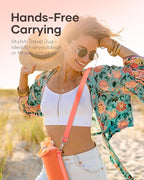 BUZIO 40oz Insulated Water Bottle, Stainless Steel Water Flask with Straw Lid and carrying pouch, Keep Cold 48h Leak Proof Double Wall Vacuum Travel Mug Metal Canteen for Gym Beach, Gradient Orange