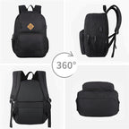 KEOFID Travel backpack for Men and Women, Anti Theft Laptop Backpack with USB Charging Port for Work, Large Bag for College, BLACK BOOK BAG FOR BOYS, GILRS Backpack,Water Resistent(Black)