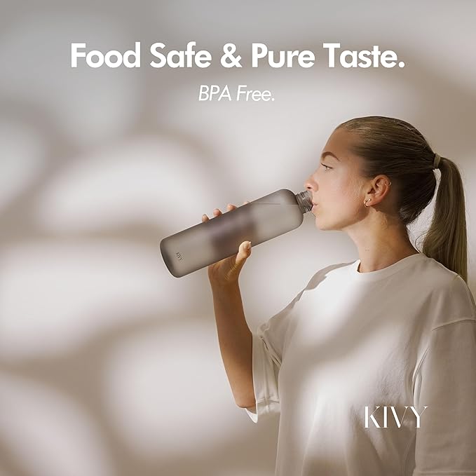 KIVY Tritan Water Bottle 2nd Generation (Dark Clear, 32oz)