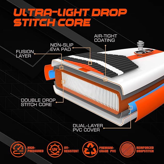 FunWater Stand Up Paddle Board Ultra-Light Inflatable Paddleboard with SUP Accessories for Adults & Youth of All Skill Levels