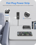 Electrical Outlet Extender Stick, Features 4 USB & 6 Outlets, 39in Flexible Extension Cord Access Hard-to-Reach Outlets, Wall Plug Power Socket Expander Nightstands Sofa Desk