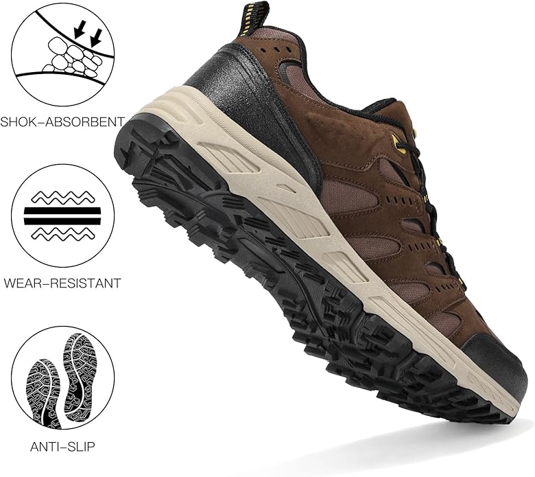 Kricely Men's Trail Running Shoes Non Slip Hiking Shoes Tennis Shoes Fashion Sneakers Workout Footwear