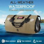 Waterproof Duffel Bag - Motorcycle Dry Bag Tail Bag with Large Storage Space, Waterproof Luggage Duffle Bags with Outer Mesh Zipper Pocket for Camping, Kayaking, Fishing & Traveling