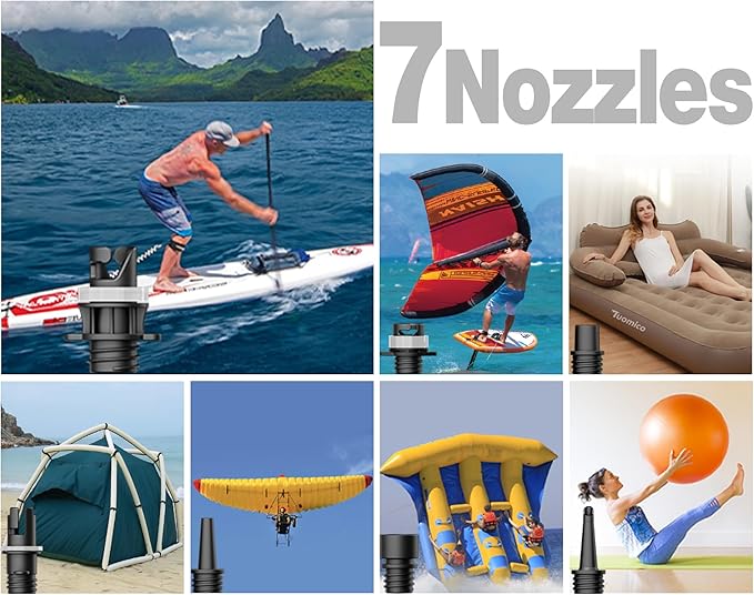 Paddle Board Electric Pump Portable Sup Air Pump with Case, 12V Car Plug Powered Mini Air Compressor Inflator for Inflatable Stand up Paddleboard Kayak boatTent Kite