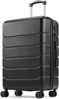 Sweetcrispy 28 Inch Carry on Luggage, Hard Shell ABS Suitcase with Double Spinner Wheels, Lightweight Expandable Rolling Suit Case with TSA Lock, Bronze Black