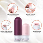 20Pack Travel Bottles for Toiletries, Silicone TSA Approved Travel Size Containers, Travel Essentials Leak Proof Refillable Liquid, Travel Shampoo and Conditioner Bottles
