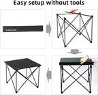 ROCK CLOUD Portable Camping Table Ultralight Aluminum Camp Table Folding Compact Beach Table for Camping Hiking Backpacking Outdoor Picnic(Reinforced Frame-Medium)