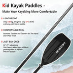 Kayak Paddles for Kid with Aluminum Shaft and PP Blade, Floating Kayaking Oars for Youth and Junior, Adjustable 163-183cm/64-72 Inches