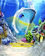 W WSTOO Kids Full Face Snorkel Masks,Suitable for Beginners Dry Top Snorkeling Gear,Can Your Mouth or Nose to Breathe,180 Degrees Panoramic View,Anti-Fog Anti-Leak,Summer Travel and Vacationing Gifts