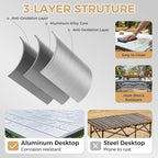 KingCamp Folding Camping Table, Aluminum Roll-Up Camp Table, Large Foldable Table for 6-8 Person, Outdoor Portable Tables with Carry Bag, 180 LBS Heavy Duty Load (Silver+Mesh：53.5" × 27.5")