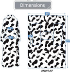Solaris Travel Wearable Blanket with Sleeves, 2 in 1 Packable Airplane Pillow Blanket for Adult Women Men, Soft Cozy Warm Snuggy Body Blanket for Outdoor Indoor Home Lounge, Cow Print