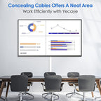 Yecaye Cord Hider, 125In Cord Covers for Wall Mounted TV, White Cable Management Kit, Wire Hiders and Concealer for 3 Cords on Wall, W0.98in H0.51in, White