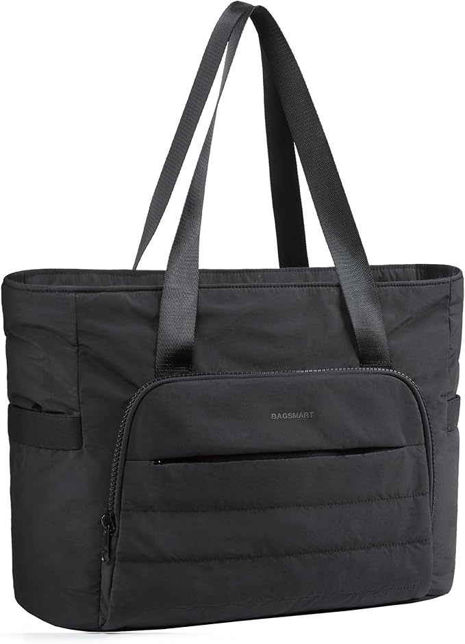 BAGSMART Tote Bag for Women, Tote Bag with Zipper Work Tote with Compartments Nurse Shoulder Hanbag for Travel, Gym